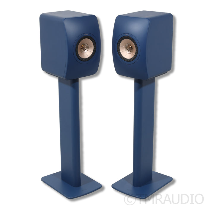 KEF LS50 Meta Bookshelf Speakers; Royal Blue Pair w/ Stands