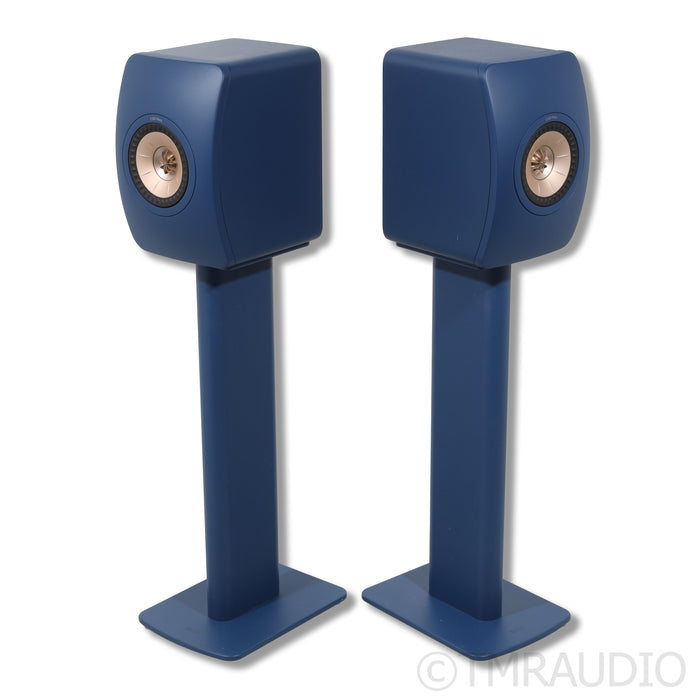 KEF LS50 Meta Bookshelf Speakers; Royal Blue Pair w/ Stands