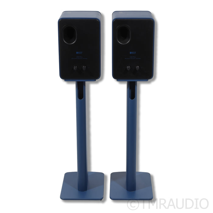 KEF LS50 Meta Bookshelf Speakers; Royal Blue Pair w/ Stands