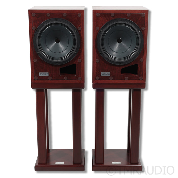 Tocaro Model 40 Bookshelf Speakers with Stands; Mahogany Pair
