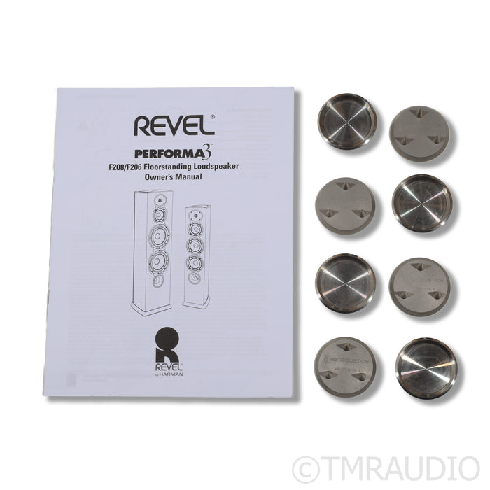 Revel Performa3 F208 Floorstanding Speakers; Walnut Pair w/ Gaia II Footers