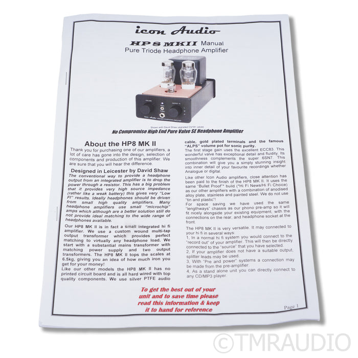 Icon Audio HP8 MkII Tube Headphone Amplifier