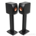 KEF LS50 Wireless II Bookshelf Speakers; Carbon Black Pair with Stands