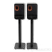 KEF LS50 Wireless II Bookshelf Speakers; Carbon Black Pair with Stands