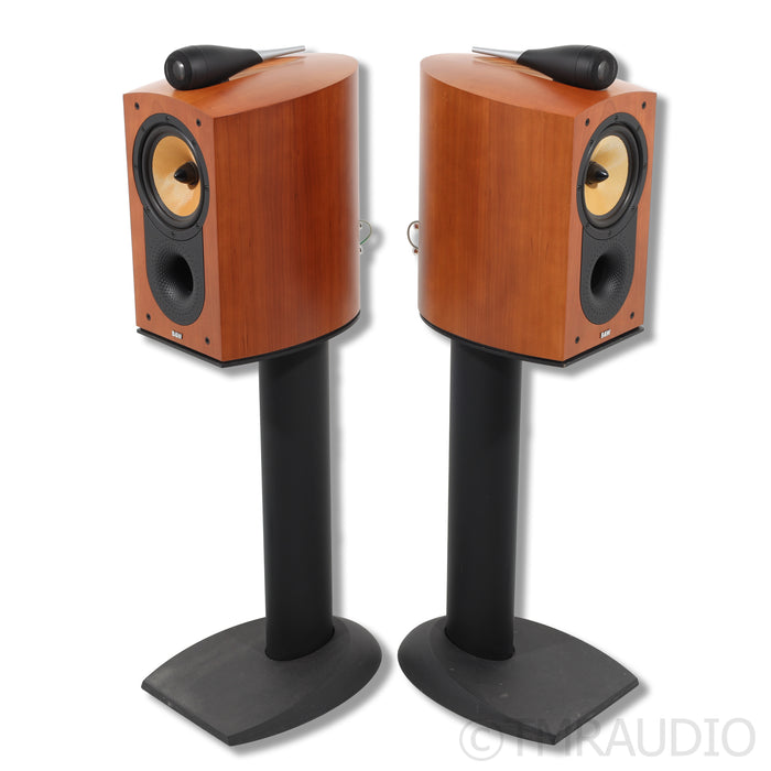 Bowers & Wilkins Nautilus 805 Bookshelf Speakers; Red Cherry Pair With Stands