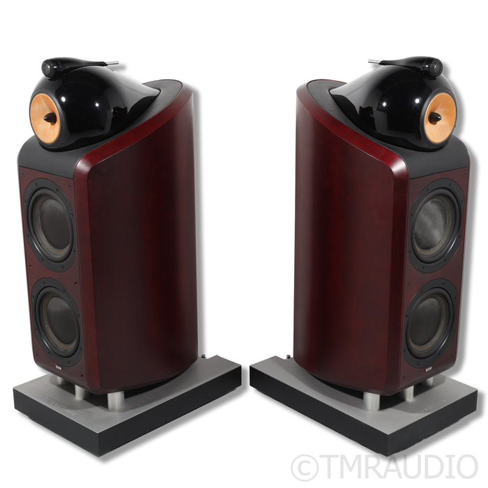 B&W Nautilus 800 Floorstanding Speakers; Red Cherry Pair (Missing Grills)