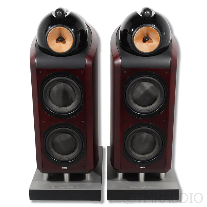 B&W Nautilus 800 Floorstanding Speakers; Red Cherry Pair (Missing Grills)