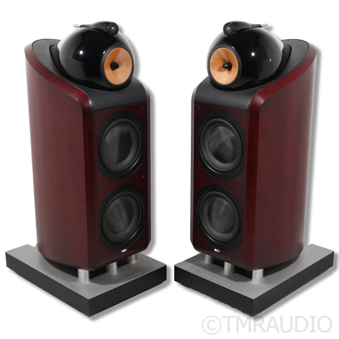 B&W Nautilus 800 Floorstanding Speakers; Red Cherry Pair (Missing Grills)