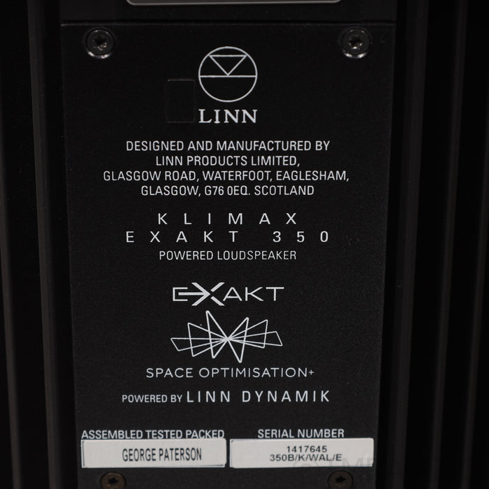 Linn Klimax 350 Exakt Active Floorstanding Speaker; Walnut Pair; Organik DAC