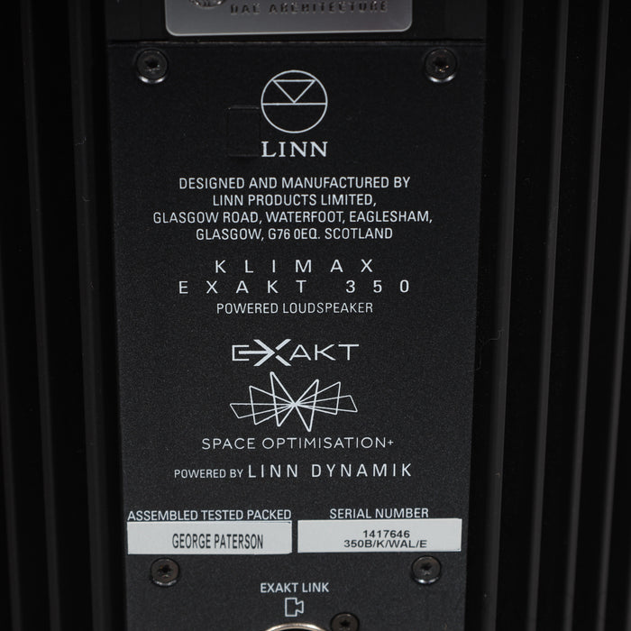 Linn Klimax 350 Exakt Active Floorstanding Speaker; Walnut Pair; Organik DAC