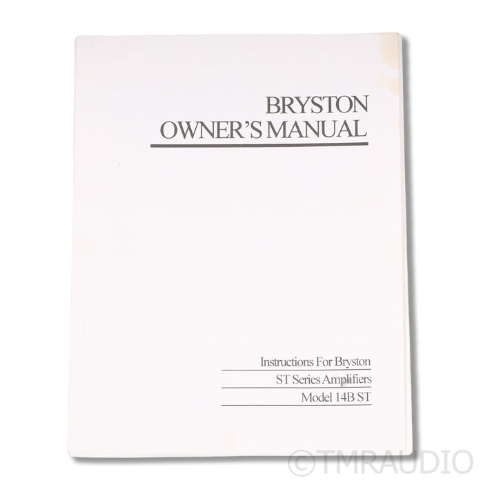 Bryston 14B ST Stereo Power Amplifier; 19"