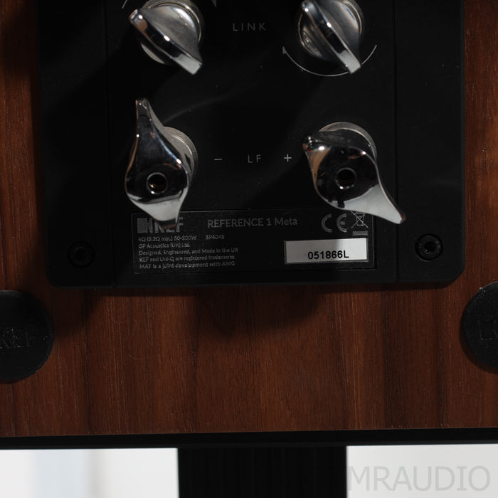KEF Reference 1 Meta Bookshelf Speakers; Walnut Pair with Stands