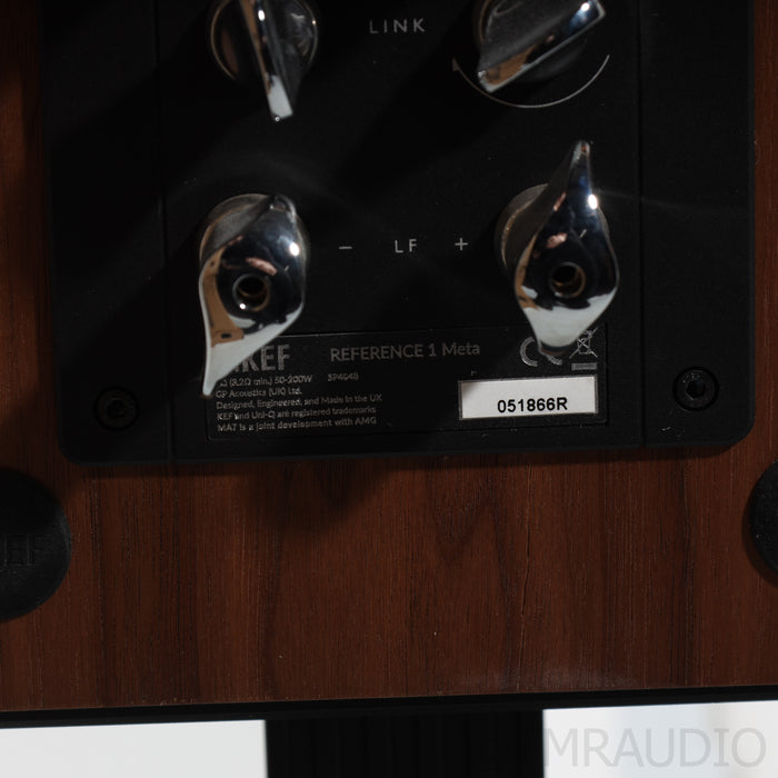 KEF Reference 1 Meta Bookshelf Speakers; Walnut Pair with Stands