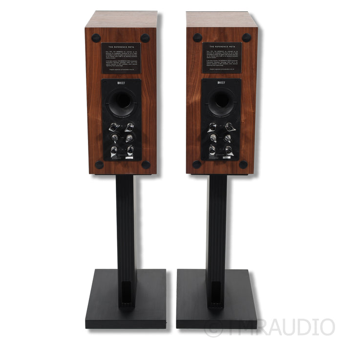 KEF Reference 1 Meta Bookshelf Speakers; Walnut Pair with Stands