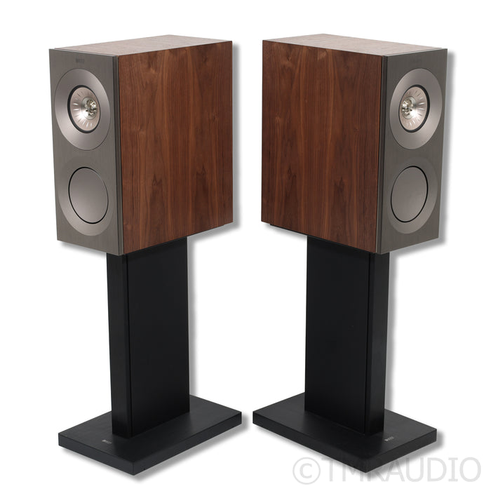 KEF Reference 1 Meta Bookshelf Speakers; Walnut Pair with Stands