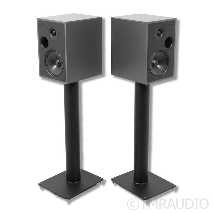 Stenheim Alumine Two Bookshelf Speakers: Dark Grey Pair w/ Stands
