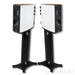 Borresen X1 Bookshelf Speakers; Gloss White Pair with Stands