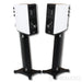 Borresen X1 Bookshelf Speakers; Gloss White Pair with Stands