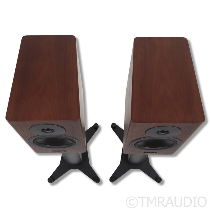 Dynaudio Evoke 20 Bookshelf Speakers; Walnut Wood Pair with Stands