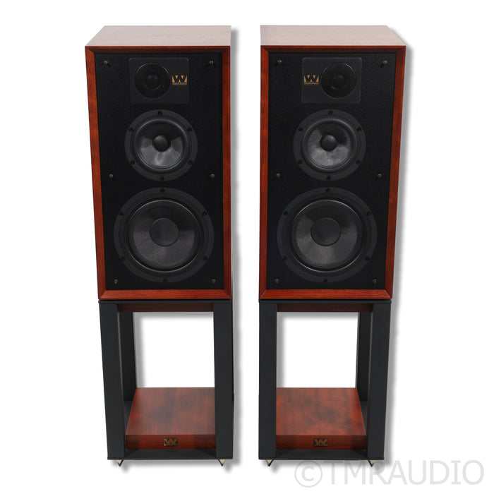 Wharfedale Linton 85th Anniversary Bookshelf Speakers; Walnut Pair with Stands