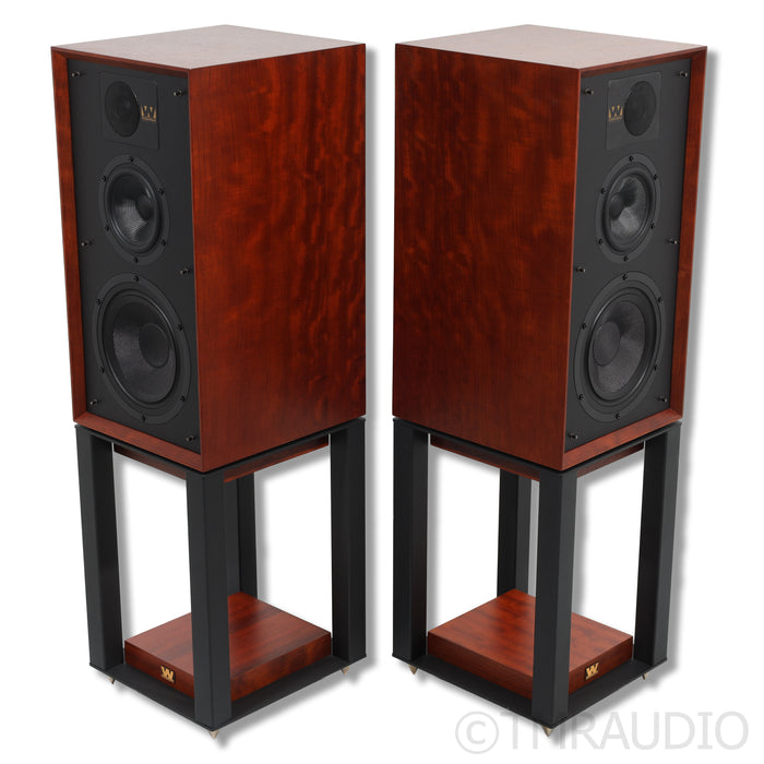 Wharfedale Linton 85th Anniversary Bookshelf Speakers; Walnut Pair with Stands