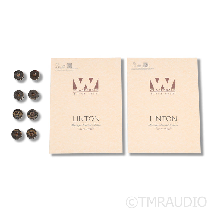 Wharfedale Linton 85th Anniversary Bookshelf Speakers; Walnut Pair with Stands