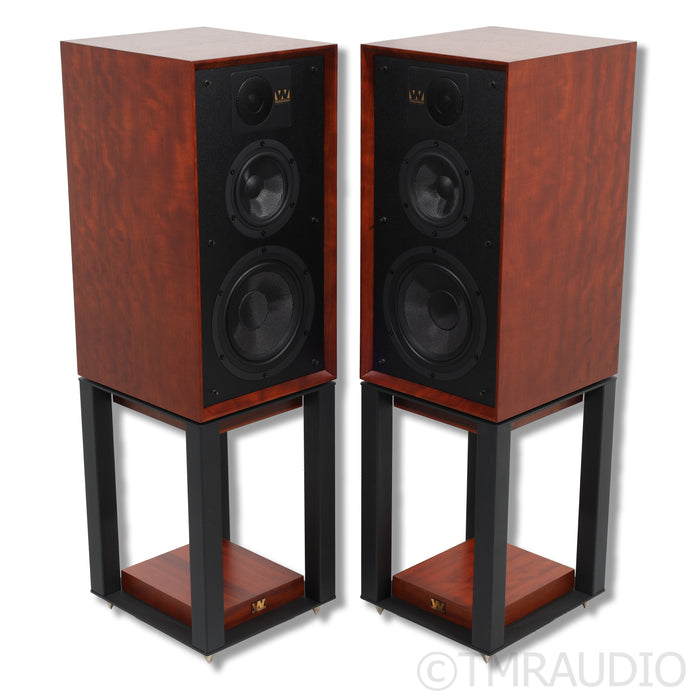 Wharfedale Linton 85th Anniversary Bookshelf Speakers; Walnut Pair with Stands