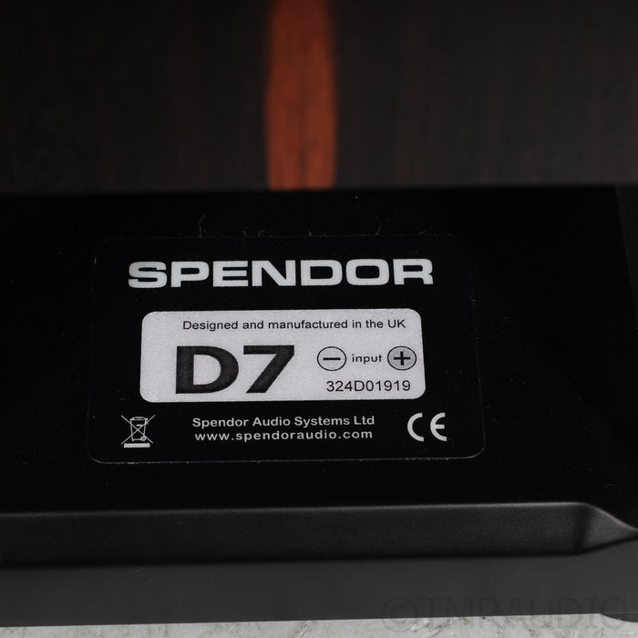 Spendor D7 Floorstanding Speakers; Natural Ebony Pair