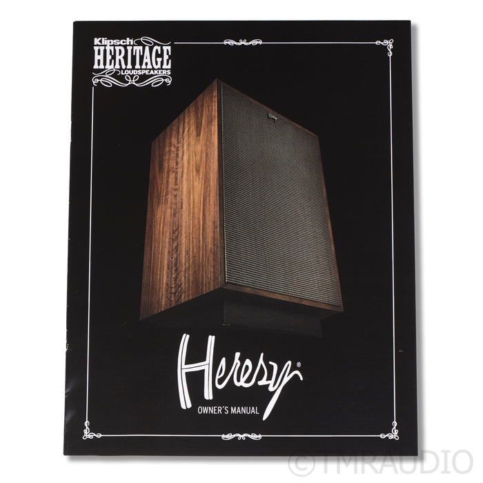 Klipsch Heresy IV Floorstanding Speakers; Walnut Pair w/Lambswool Grill