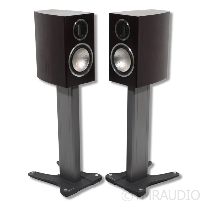 Monitor Audio Gold GX 100 Bookshelf Speakers; Dark Walnut Pair w/ Stands