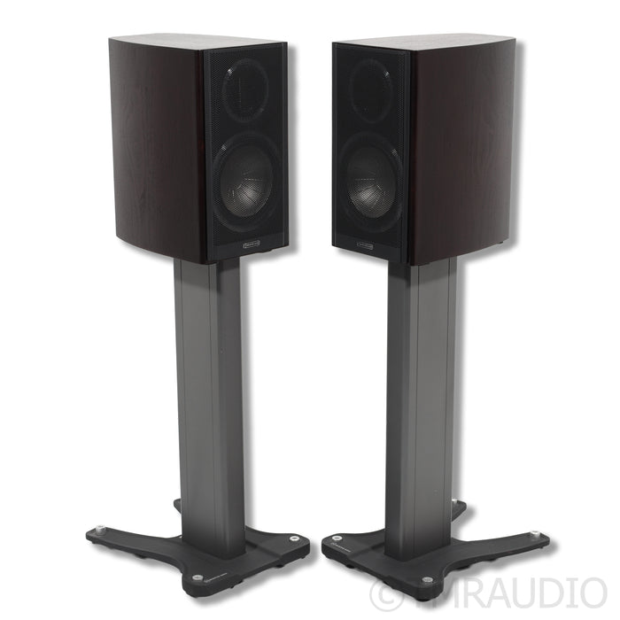 Monitor Audio Gold GX 100 Bookshelf Speakers; Dark Walnut Pair w/ Stands