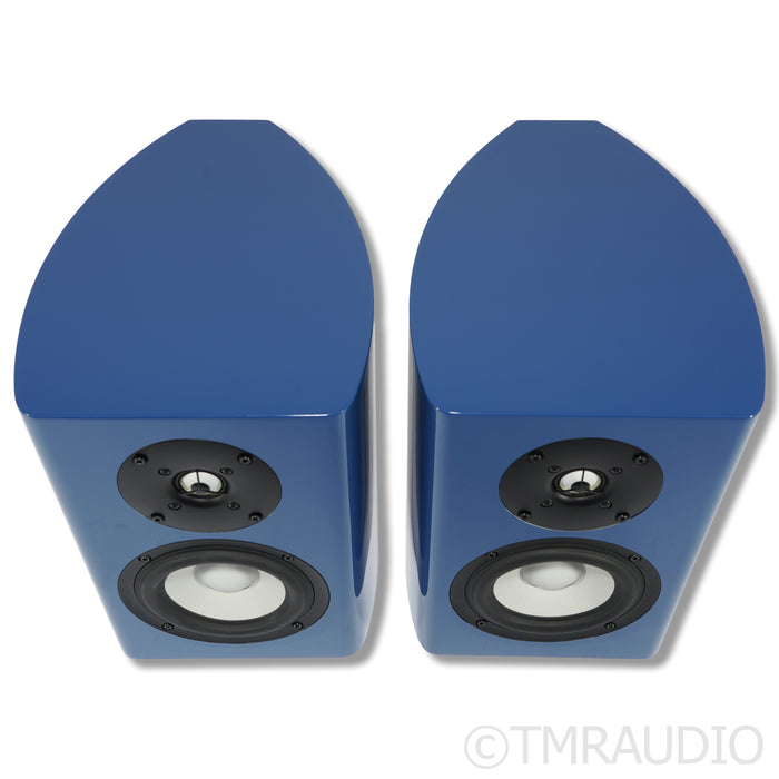 Philharmonic Audio Ceramic Mini Bookshelf Speakers; High Gloss Blue Pair