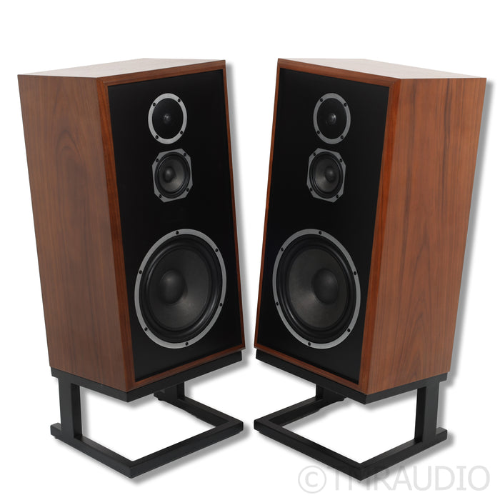 KLH Model Five Bookshelf Speakers; Walnut Pair with Stands