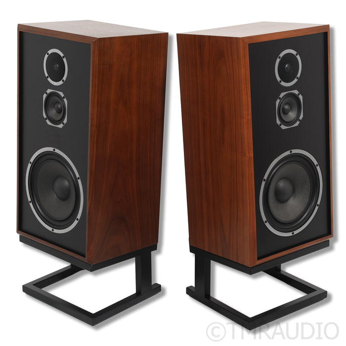 KLH Model Five Bookshelf Speakers; Walnut Pair with Stands