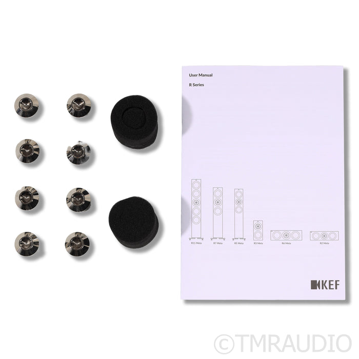 KEF R3 Meta Bookshelf Speakers; Gloss White Pair with Stands