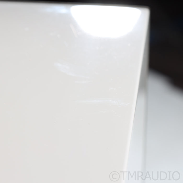 KEF R3 Meta Bookshelf Speakers; Gloss White Pair with Stands