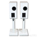 KEF R3 Meta Bookshelf Speakers; Gloss White Pair with Stands