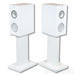 KEF R3 Meta Bookshelf Speakers; Gloss White Pair with Stands