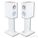 KEF R3 Meta Bookshelf Speakers; Gloss White Pair with Stands