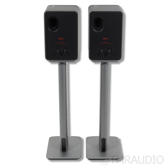 KEF LS50 Meta Bookshelf Speakers; Titanium Pair w/Stands