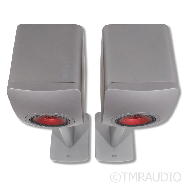 KEF LS50 Meta Bookshelf Speakers; Titanium Pair w/Stands