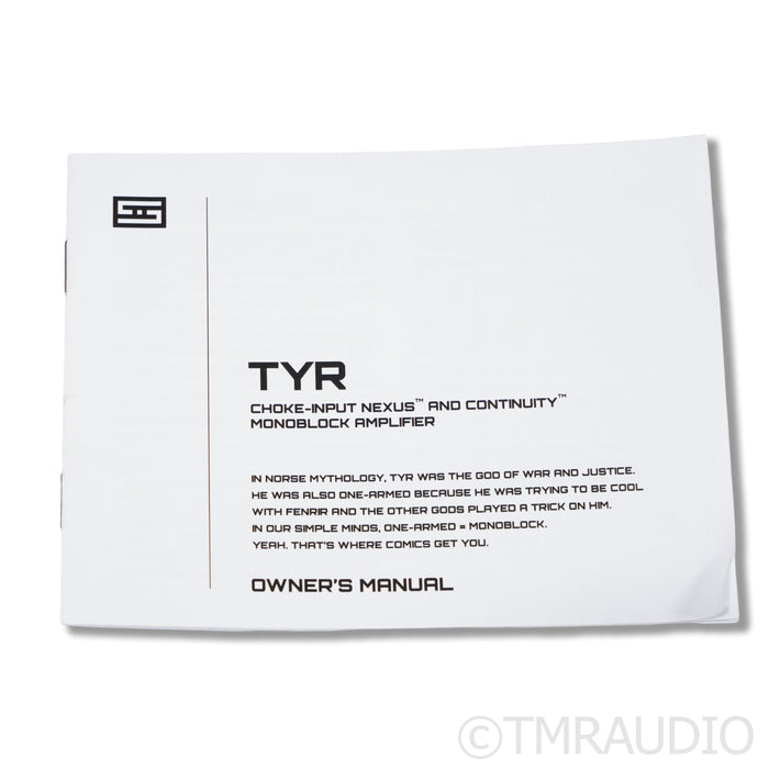 Schiit Audio TYR Monoblock Power Amplifier; Pair