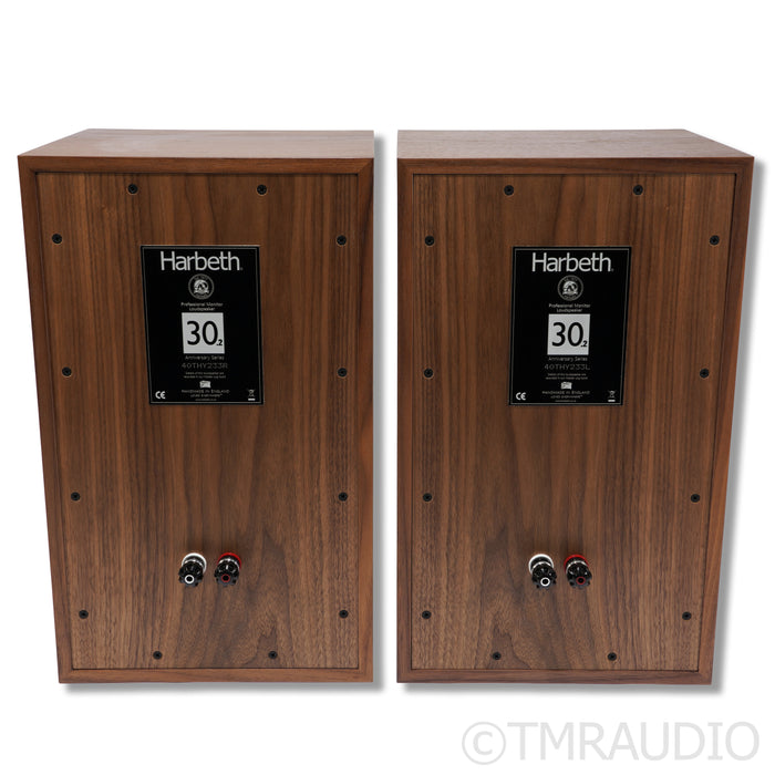 Harbeth 30.2 40th Anniversary Bookshelf Speakers; Walnut Pair