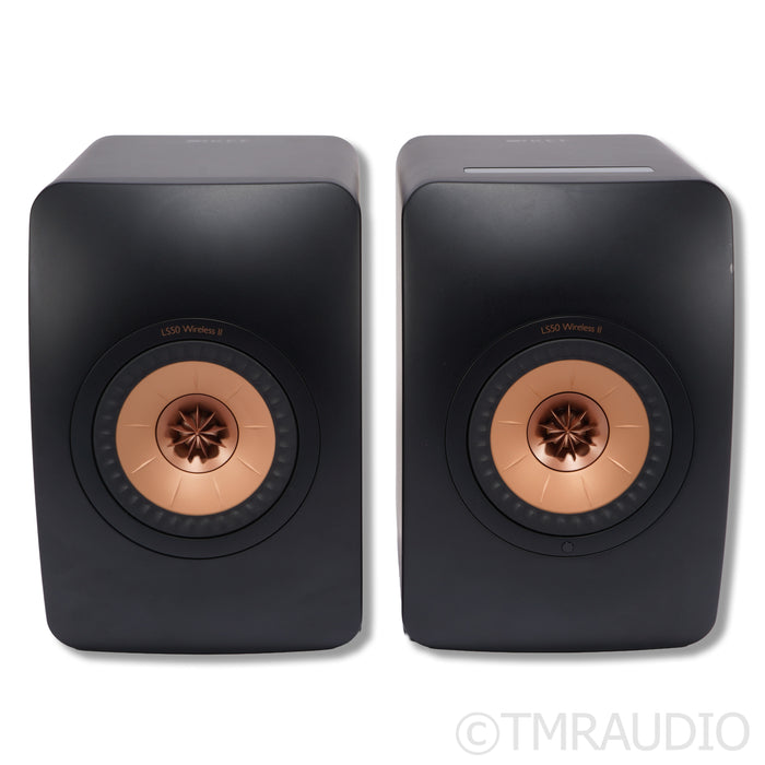 KEF LS50 Wireless II Bookshelf Speaker; Black Pair