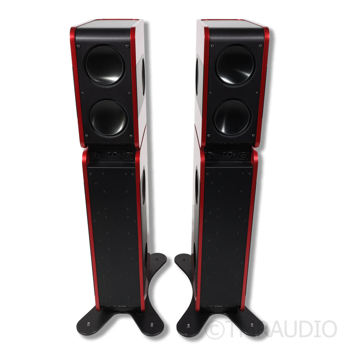 Kii Three BXT Wireless Active Floorstanding Speakers; Red Pair