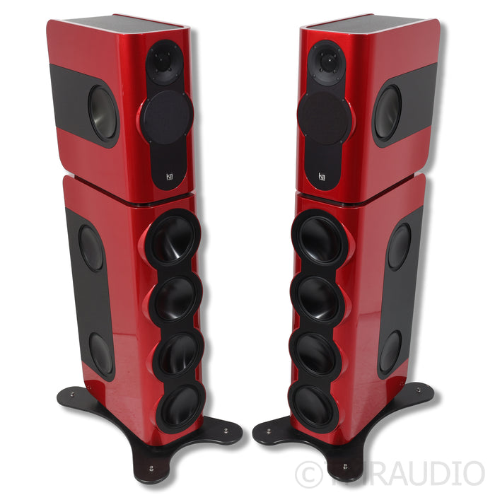 Kii Three BXT Wireless Active Floorstanding Speakers; Red Pair