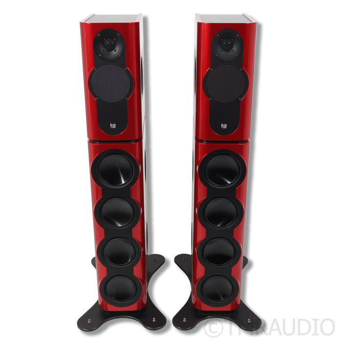 Kii Three BXT Wireless Active Floorstanding Speakers; Red Pair