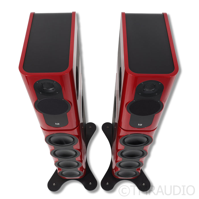 Kii Three BXT Wireless Active Floorstanding Speakers; Red Pair