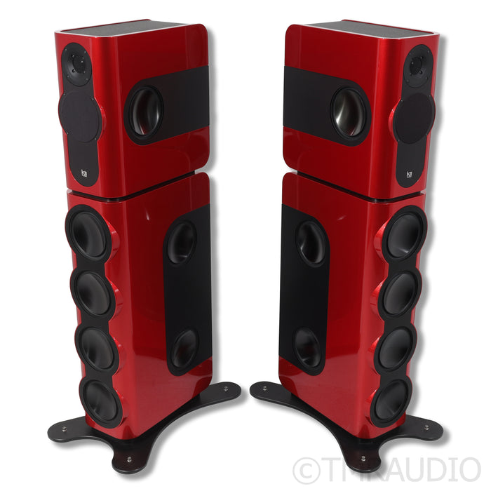 Kii Three BXT Wireless Active Floorstanding Speakers; Red Pair