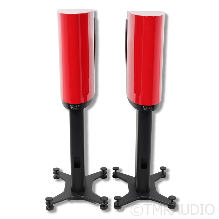 Dynaudio Confidence 20 Bookshelf Speakers; Custom Gloss Red Pair With Stands
